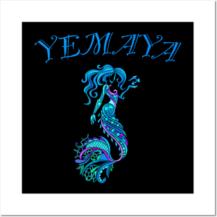 Cute Mermaid Girl Yemaya Orisha Religion Yoruba Posters and Art